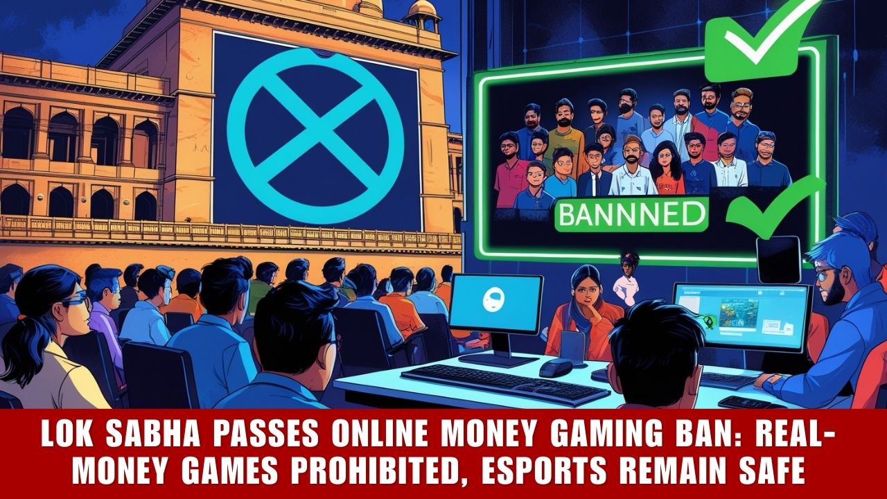 Lok Sabha Passes Online Money Gaming Ban Real-Money Games Prohibited, eSports Remain Safe