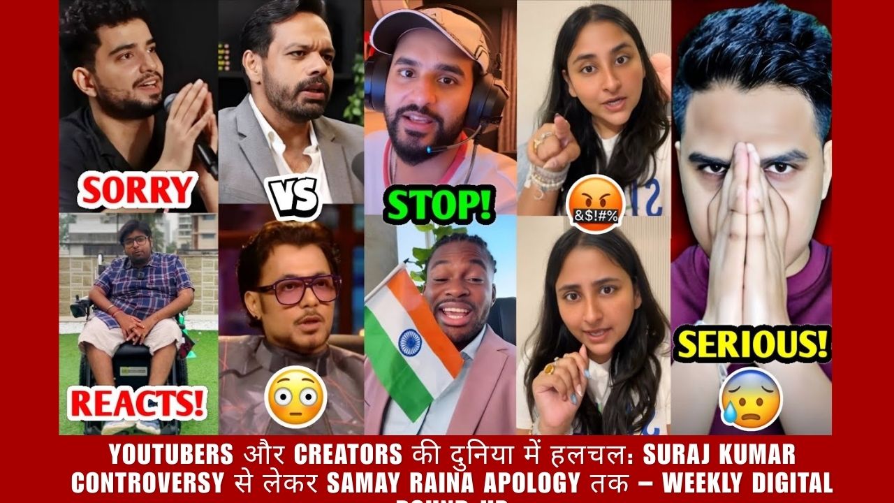 YouTubers और Creators की दुनिया में हलचल Suraj Kumar Controversy से लेकर Samay Raina Apology तक – Weekly Digital Round-Up