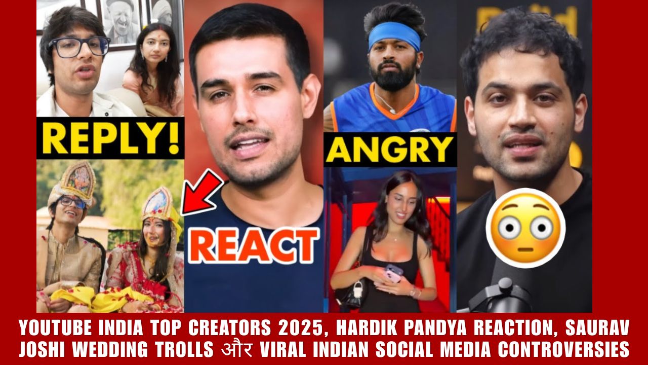 YouTube India Top Creators 2025, Hardik Pandya Reaction, Saurav Joshi Wedding Trolls और Viral Indian Social Media Controversies